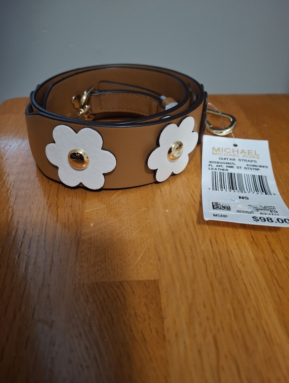Michael Kors Floral Applique Leather Shoulder Strap NWT - Picture 2 of 9